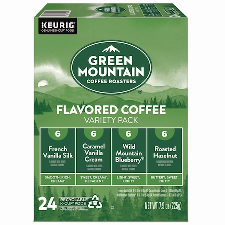 Green Mountain Coffee Flavored Variety Coffee K-Cups, Assorted Flavors, 0.38 oz K-Cup, 24PK 5000374160